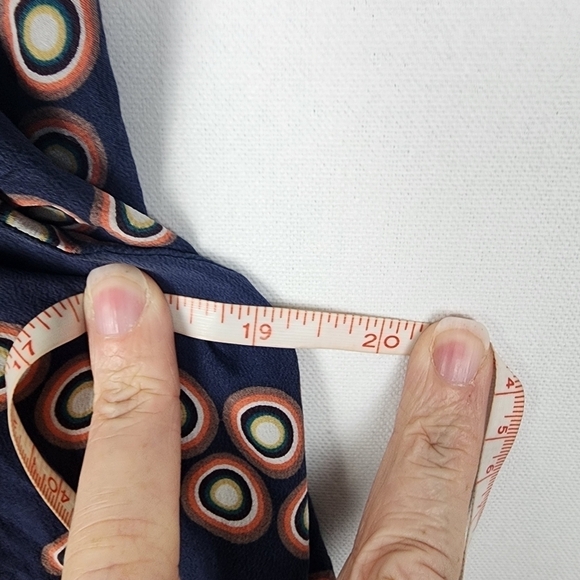 Banana Republic Silk Tunic Shift Dress Short Navy Blue Geometric Print Sz Small - Picture 7 of 8